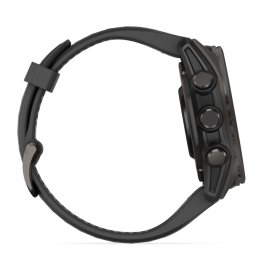 GARMIN Fenix 8 43 mm, AMOLED, Sapphire Carbon Gray DLC Titanium with Black/Pebble Gray Silicone спортивные часы