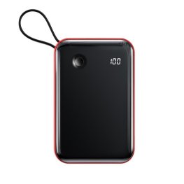 Baseus Mini S Digital Display 3A Power Bank 10000mAh (With Type-C Cable) Red power bank