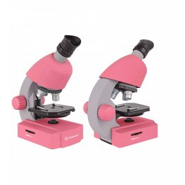 Bresser Bērnu Mikroskops 40x-640x (rozā) ar eksperimentālo komplektu bērnu optiskā ierīce
