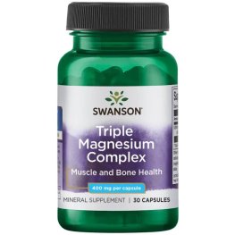 SWANSON Triple Magnesium Complex 400 mg 30 Vegan Caps пищевая добавка