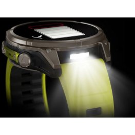 GARMIN Fenix 8 47 mm, Solar, Sapphire Titanium with Amp Yellow/Graphite Silicone Band спортивные часы