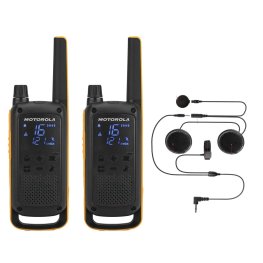 MOTOROLA Talkabout T82 Extreme Twin Pack + Full faced helmet earpiece rācijas