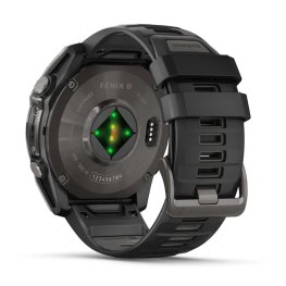 GARMIN Fenix 8 51 mm, AMOLED, Sapphire Carbon Gray DLC Titanium with Black/Pebble Gray Sil спортивные часы