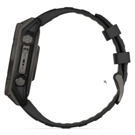 GARMIN Fenix 8 47 mm, Solar, Sapphire Carbon Gray DLC Titanium with Black/Pebble Gray Silicone спортивные часы