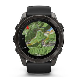 GARMIN Fenix 8 51 mm, AMOLED, Sapphire Carbon Gray DLC Titanium with Black/Pebble Gray Sil спортивные часы