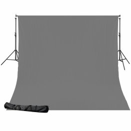Bresser BR-D24 Fona stiprinājuma sistēma + Fona audums 2,5 x 3m, pelēks Fons
