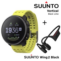 SUUNTO Vertical, Black Lime + Suunto Wing 2 Black спортивные часы