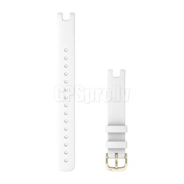 GARMIN Lily Band, White Italian Leather with Cream Gold Hardware (Large)