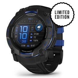 GARMIN Instinct 3 – 50 mm, Supernova Edition, AMOLED, Black / Bolt blue sporta pulkstenis