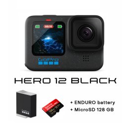GOPRO HERO12 Black + Enduro Battery + MicroSD 128 GB sporta kamera