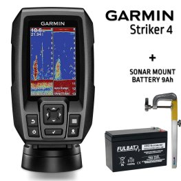 GARMIN STRIKER 4 + АККУМУЛЯТОР + КРЕПЛЕНИЕ ДЛЯ СОНАРА эхолот