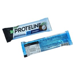PROTELINE Протеиновый батончик с кокосом, глазированный кондитерской глазурью (40 г) спортивное питание