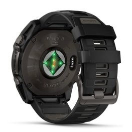 GARMIN Fenix 8 51 mm, Solar, Sapphire Carbon Gray DLC Titanium with Black/Pebble Gray Silicone спортивные часы