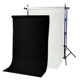 Bresser BR-TP240 Fona stiprinājums 240 cm (augstums) + 2 papīra ruļļi (1.35 x 11 m) arktiska balta Fons