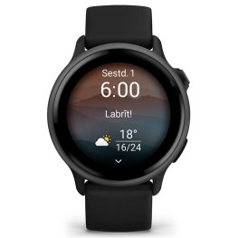GARMIN Vivoactive 6, Black with Silicone Band sporta pulkstenis