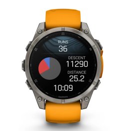 GARMIN Fenix 8 47 mm, AMOLED, Sapphire Titanium with Spark Orange/Graphite Silicone Band спортивные часы