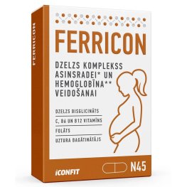 ICONFIT Ferricon - Komplekss grūtniecēm ar dzelzi, N45 пищевая добавка