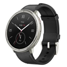 AMAZFIT Active 2 NFC, Black Leather sporta pulkstenis