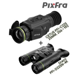 PIXFRA PIXFRA CETUS PFI-C225 thermal scope + Draco PFI-D225N-4K thermal binoculars termālais tēmēklis