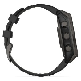 GARMIN Fenix 8 47 mm, Solar, Sapphire Carbon Gray DLC Titanium with Black/Pebble Gray Silicone спортивные часы