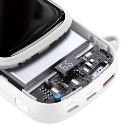 Baseus Q pow Digital Display Power Bank 20000mAh, IP, USB, USB-C, 22.5W with Type-C Cable (white) power bank