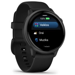 GARMIN Vivoactive 6, Black with Silicone Band sporta pulkstenis
