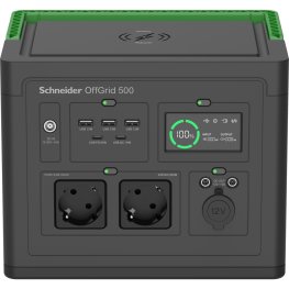 Schneider OffGrid Portable Power Station 500, 517Wh, Lithium-ion, 2 Schuko, Sinewave ģenerators