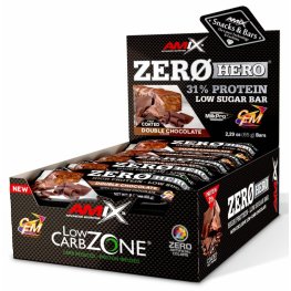 AMIX Low-Carb ZeroHero® Protein Bar 20x65g, Double Chocolate спортивное питание