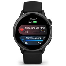 GARMIN Vivoactive 6, Black with Silicone Band sporta pulkstenis