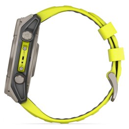 GARMIN Fenix 8 51 mm, Solar, Sapphire Titanium with Amp Yellow/Graphite Silicone Band спортивные часы