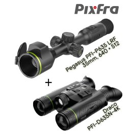 PIXFRA Pegasus PFI-P635 LRF thermal scope + Draco PFI-D635N-4K thermal binoculars termālais tēmēklis