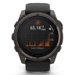 GARMIN Fenix 8 51 mm, Solar, Sapphire Carbon Gray DLC Titanium with Black/Pebble Gray Silicone спортивные часы