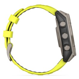 GARMIN Fenix 8 47 mm, Solar, Sapphire Titanium with Amp Yellow/Graphite Silicone Band спортивные часы
