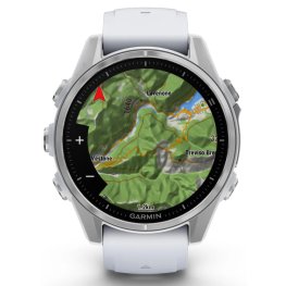 GARMIN Fenix 8 43 mm, AMOLED, Silver with Whitestone Silicone Band sporta pulkstenis