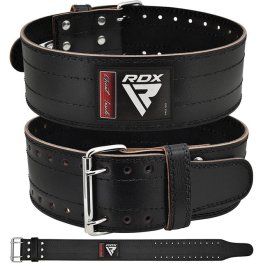 RDX RD1 4 Powerlifting Leather Gym Belt, Black, M пояс (пояс RDX)
