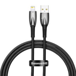 Baseus USB cable for Lightning Glimmer Series, 2.4A, 1m (Black) зарядное устройство