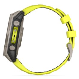 GARMIN Fenix 8 47 mm, Solar, Sapphire Titanium with Amp Yellow/Graphite Silicone Band спортивные часы