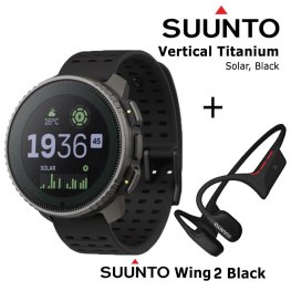 SUUNTO Vertical, Titanium Solar Black + Suunto Wing 2 Black sporta pulkstenis