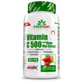 AMIX GreenDay® Vitamin C 500mg with RoseHip 60cps пищевая добавка