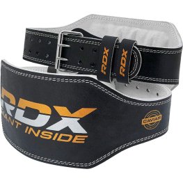 RDX 6" LEATHER WEIGHTLIFTING GYM BELT Black Gold XL пояс (пояс RDX)