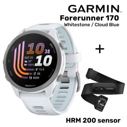 GARMIN Forerunner 170, Whitestone/Cloud Blue + HRM 200 Sensor спортивные часы