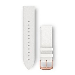 GARMIN Quick Release Band 20mm, White Italian Leather with 18K Rose Gold PVD Hardware