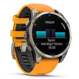 GARMIN Fenix 8 47 mm, AMOLED, Sapphire Titanium with Spark Orange/Graphite Silicone Band спортивные часы