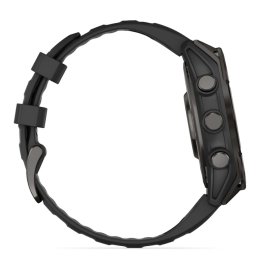 GARMIN Fenix 8 47 mm, AMOLED, Sapphire Carbon Gray DLC Titanium with Black/Pebble Gray Sil спортивные часы