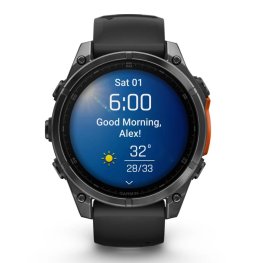 GARMIN Fenix 8 47 mm, AMOLED, Slate Gray with Black Silicone Band спортивные часы