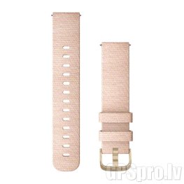 GARMIN Quick Release Band 20mm, Blush Pink Woven Nylon with Light Gold Hardware