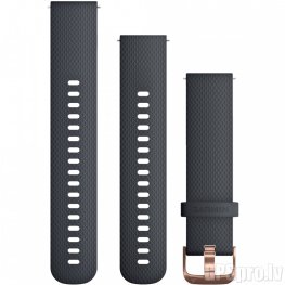 GARMIN Quick Release Band 20mm, Granite Blue with Rose Gold Hardware