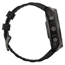 GARMIN Fenix 8 51 mm, Solar, Sapphire Carbon Gray DLC Titanium with Black/Pebble Gray Silicone спортивные часы