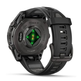 GARMIN Fenix 8 43 mm, AMOLED, Sapphire Carbon Gray DLC Titanium with Black/Pebble Gray Silicone спортивные часы