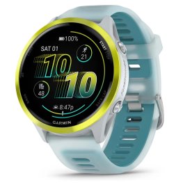 GARMIN Forerunner 570 - 47mm, Amp Yellow Aluminium with Translucent Whitestone/Turquoise Band спортивные часы